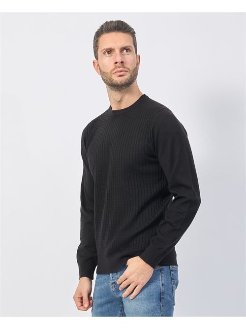 Yes Zee Black Crewneck Wool Blend Sweater YES ZEE | M840-ZS000801